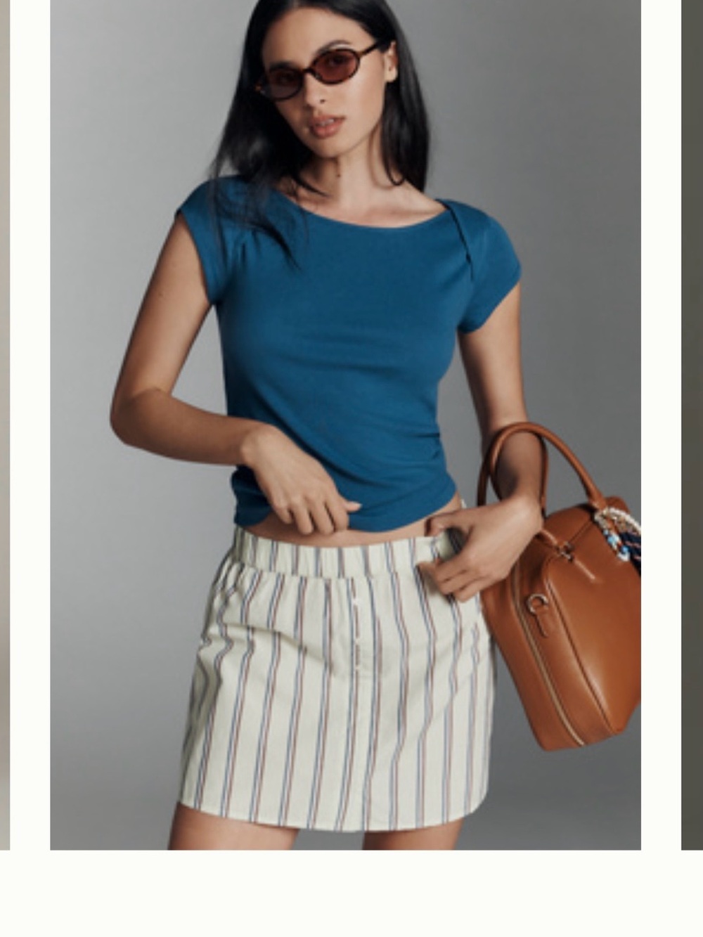 Pilcro Teal Short Sleeve Scoop Neck Tee